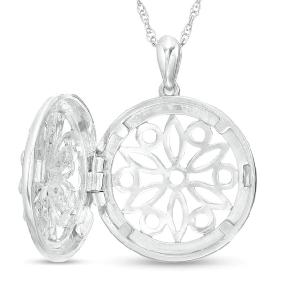 New Peoples .14 carat diamond and silver locket necklace - Picture 2 of 3